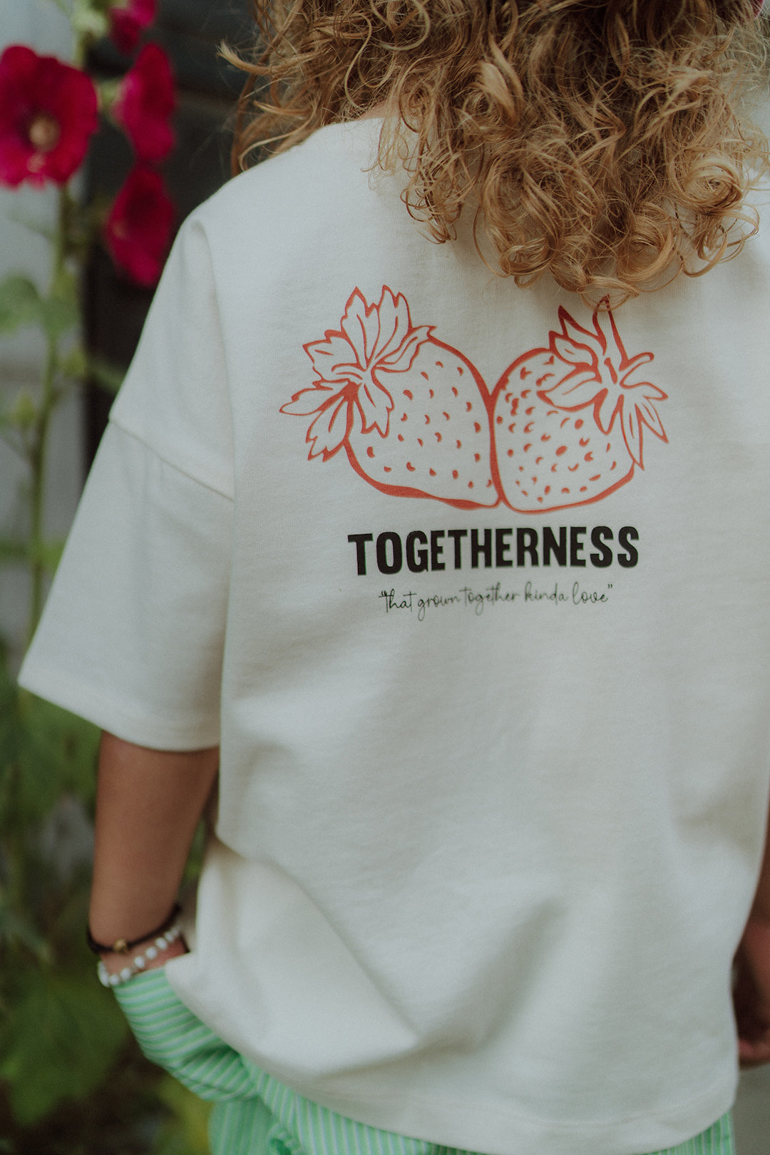 Oversized fitted togetherness shirt close up