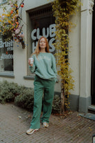 Oversized mint green sweatshirt and matching sweatpants for women by Wolvie